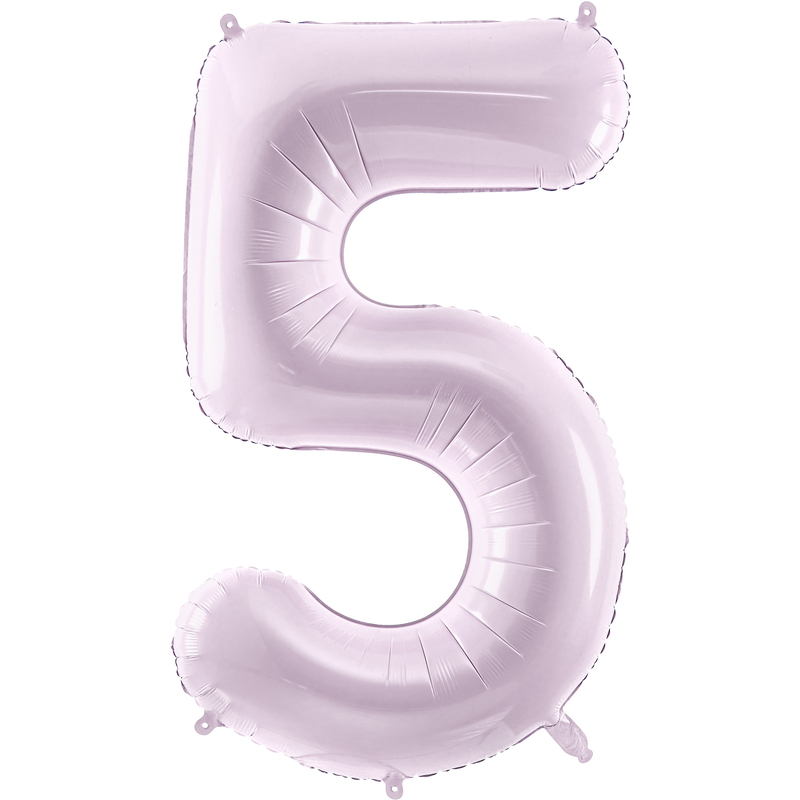 Partydeco Folienballon Zahl 5, lila