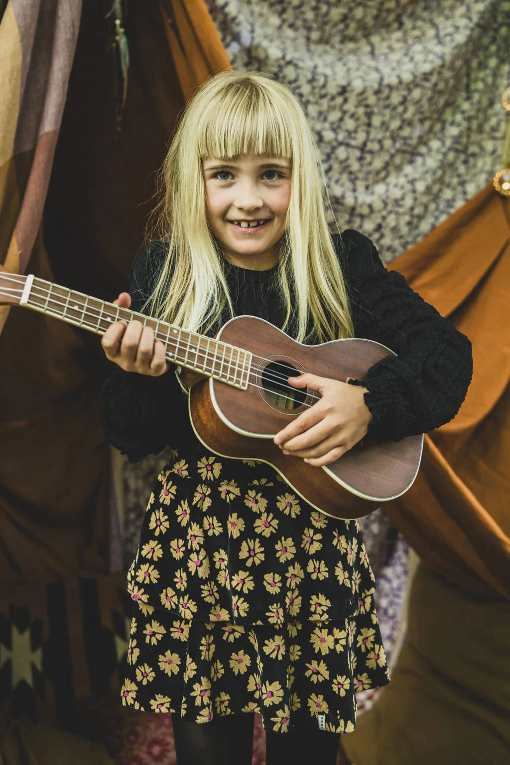 LOOXS little fluwelen strokenrok zwart