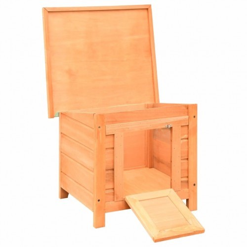 Casinha de madeira marrom para gatos