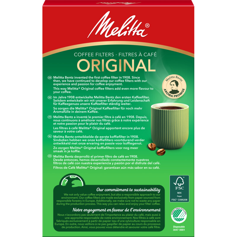 Melitta Original koffiefilters 1x4 bruin