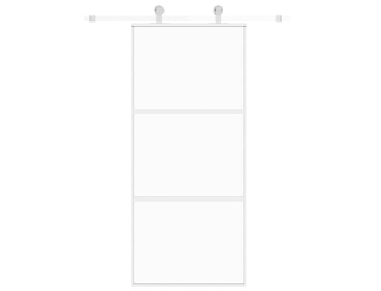 VIDAXL - Porte verre Porte coulissante blanc 90x205 cm verre trempé aluminium