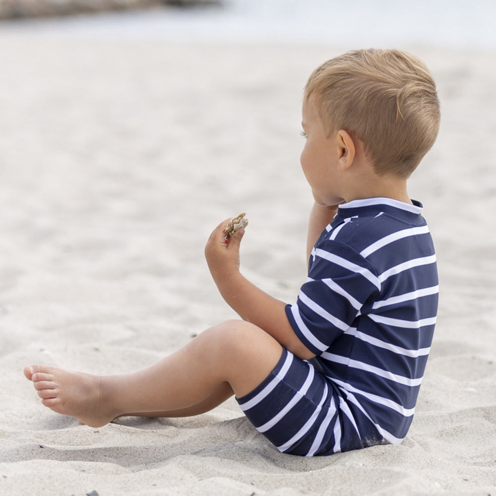Blue/White Bade Heldragt - Petit Crabe → Luksusbaby.dk