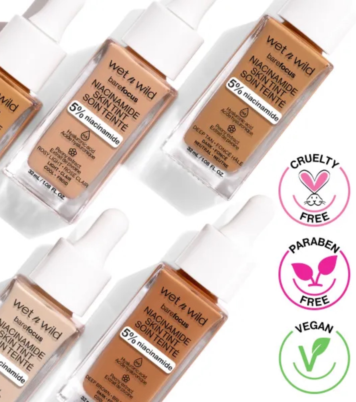 Wet N Wild - Base Bare Focus Niacinamide Skin Tint - Amber Beige