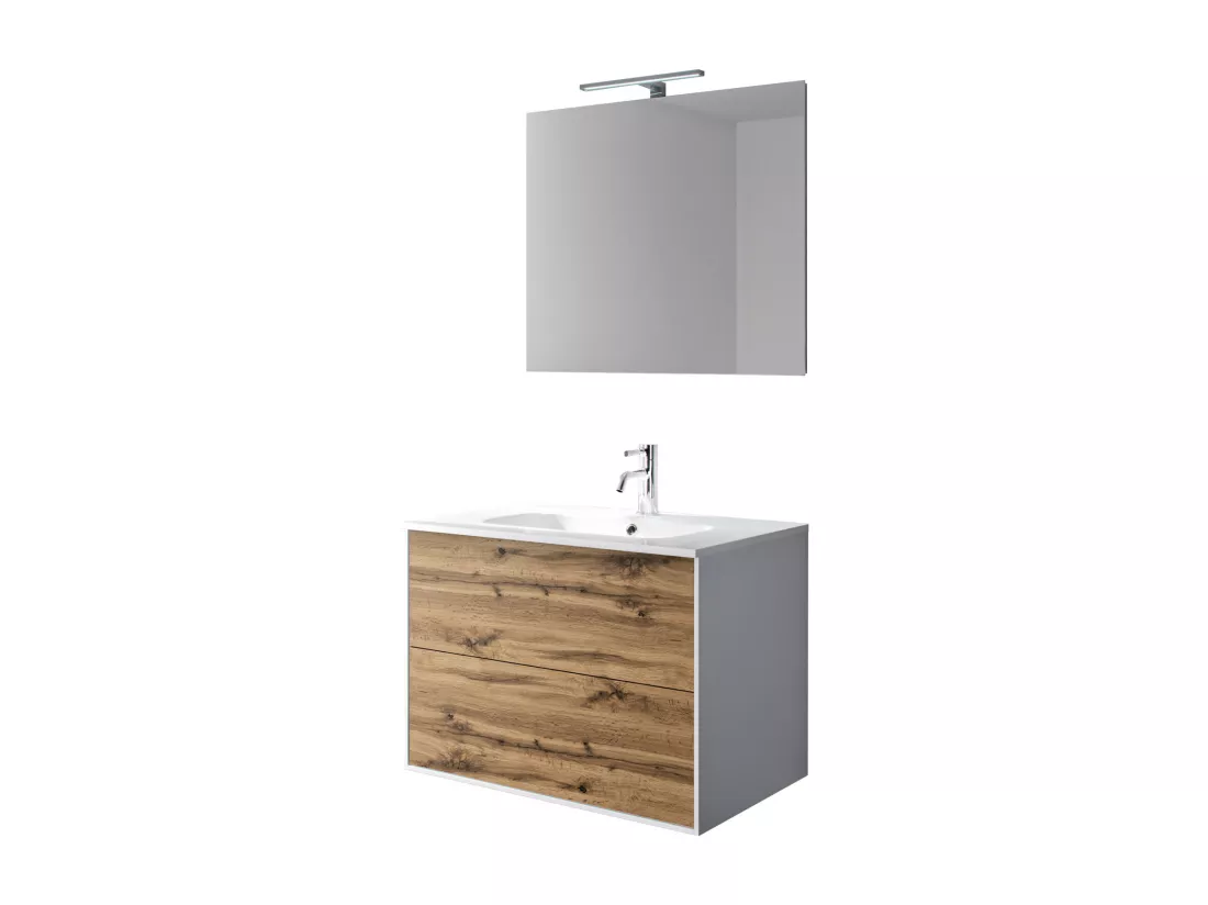 Ensemble de salle de bain 4 pièces IGEA chêne miel