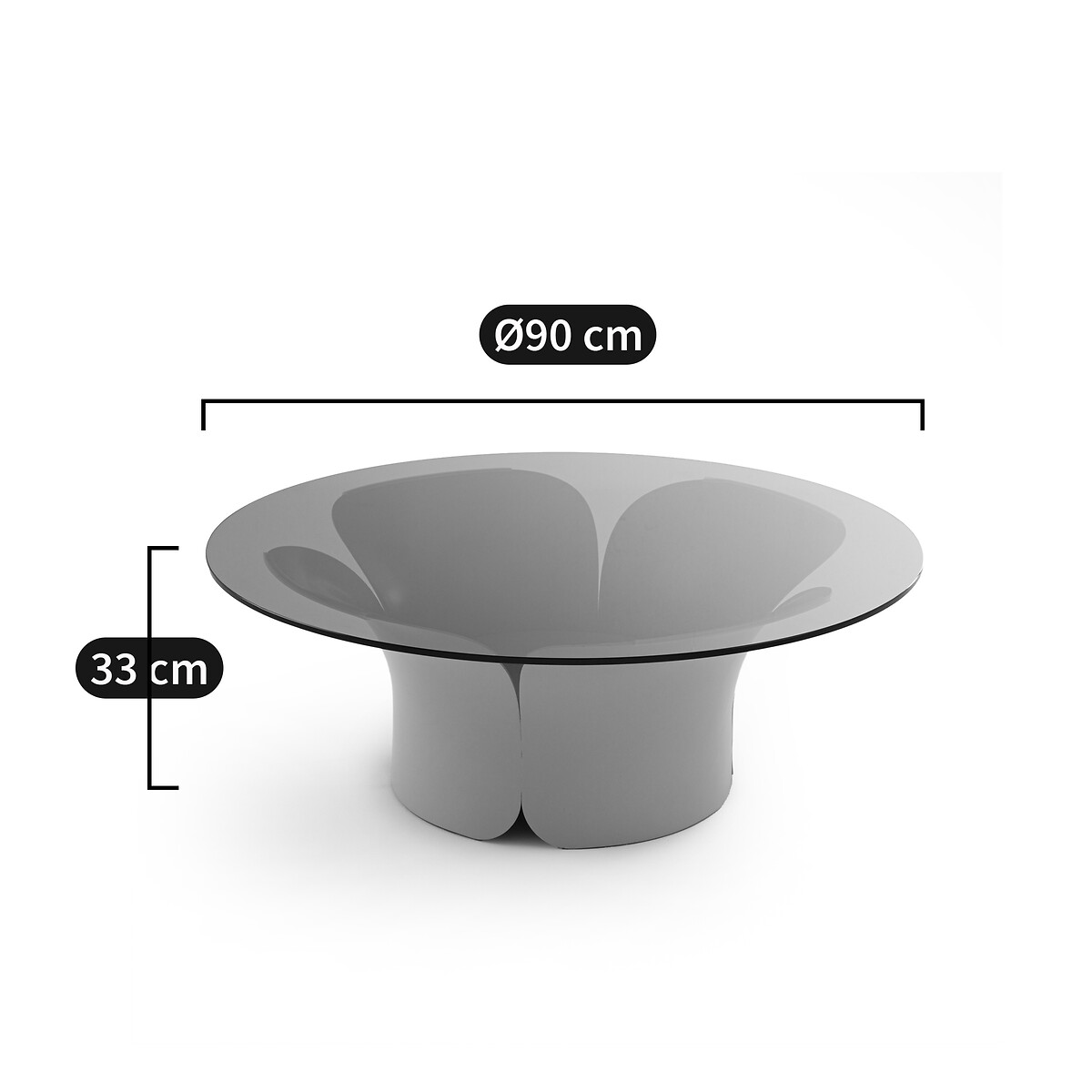 LA REDOUTE INTERIEURS<br>Mesa de centro em forma de tulipa, em ferro e vidro Tessen