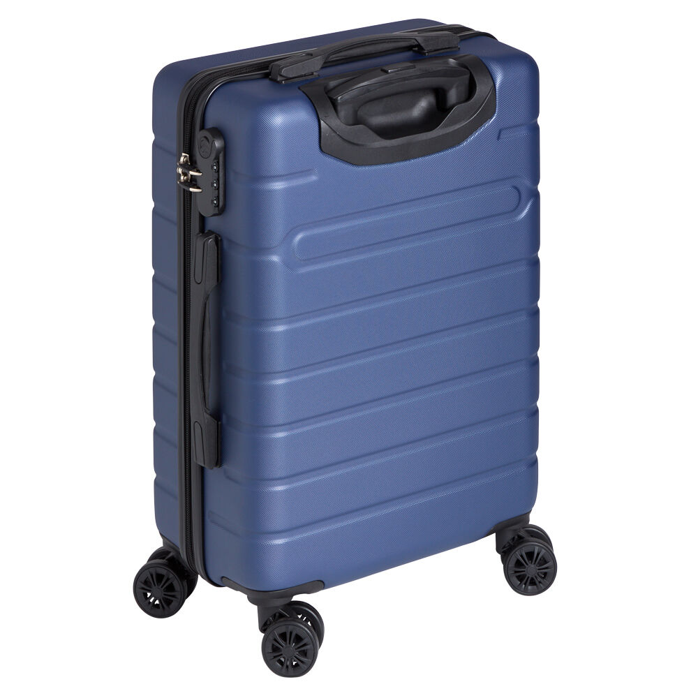 Valise trolley rigide 4 roues bleu marine L. 50 cm