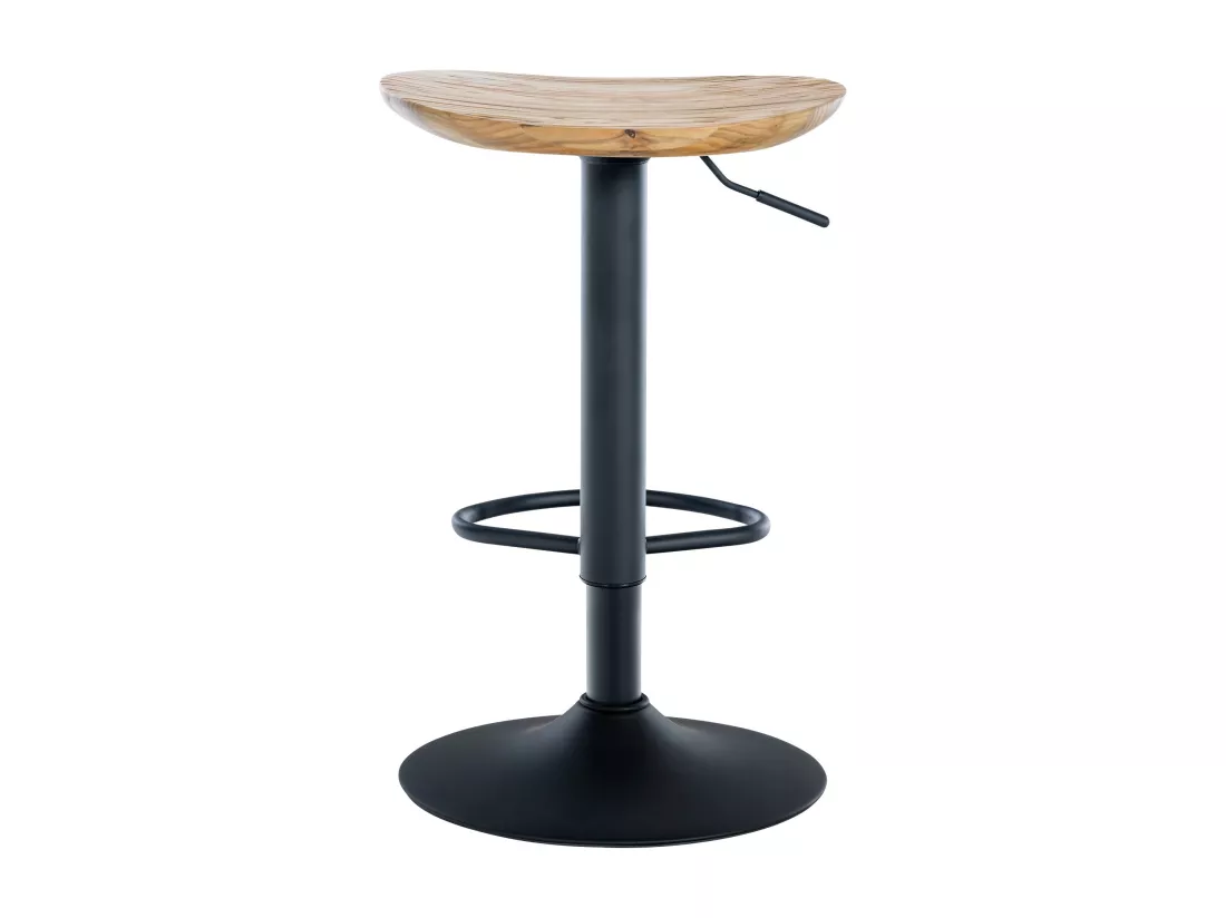 Lot de 2 Tabouret de bar - Bois - Nature - Skelde