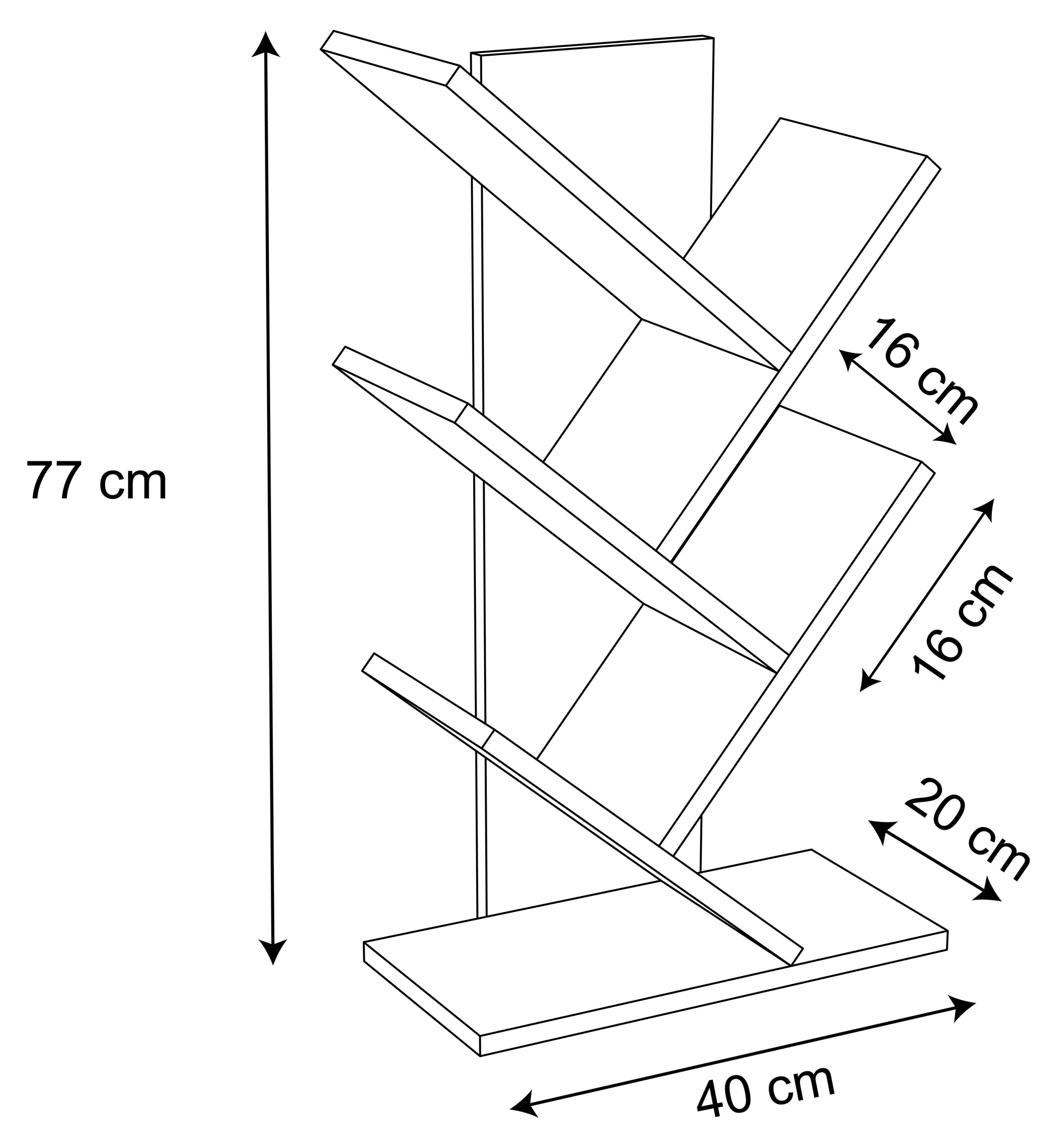 VCM Holz Aufbewahrung Stand Regal Bücherregal Deko Bücher Standregal Nulis L