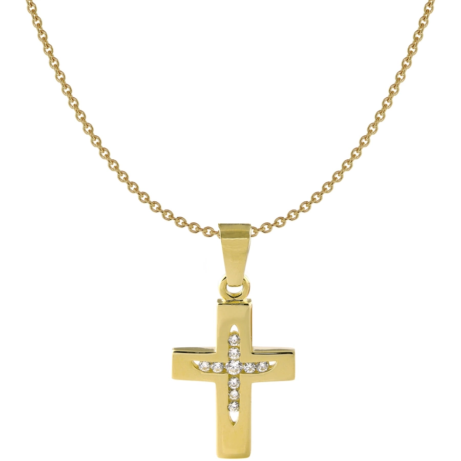Acalee Mädchen-Halskette mit Kreuz Gold 333  8K Kinder-Schmuck gold
