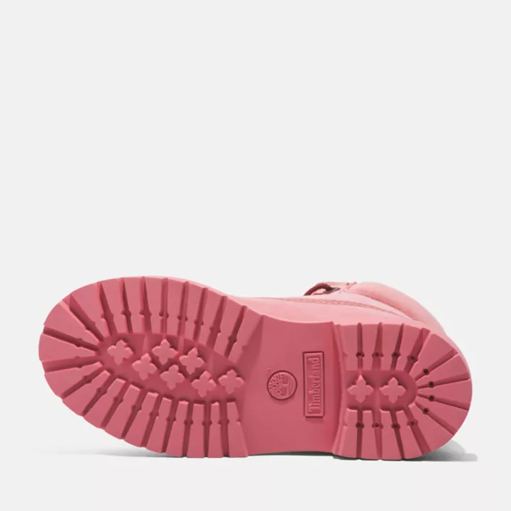 Bottine 6-inch imperméable à lacets Timberland Premium pour enfant en rose