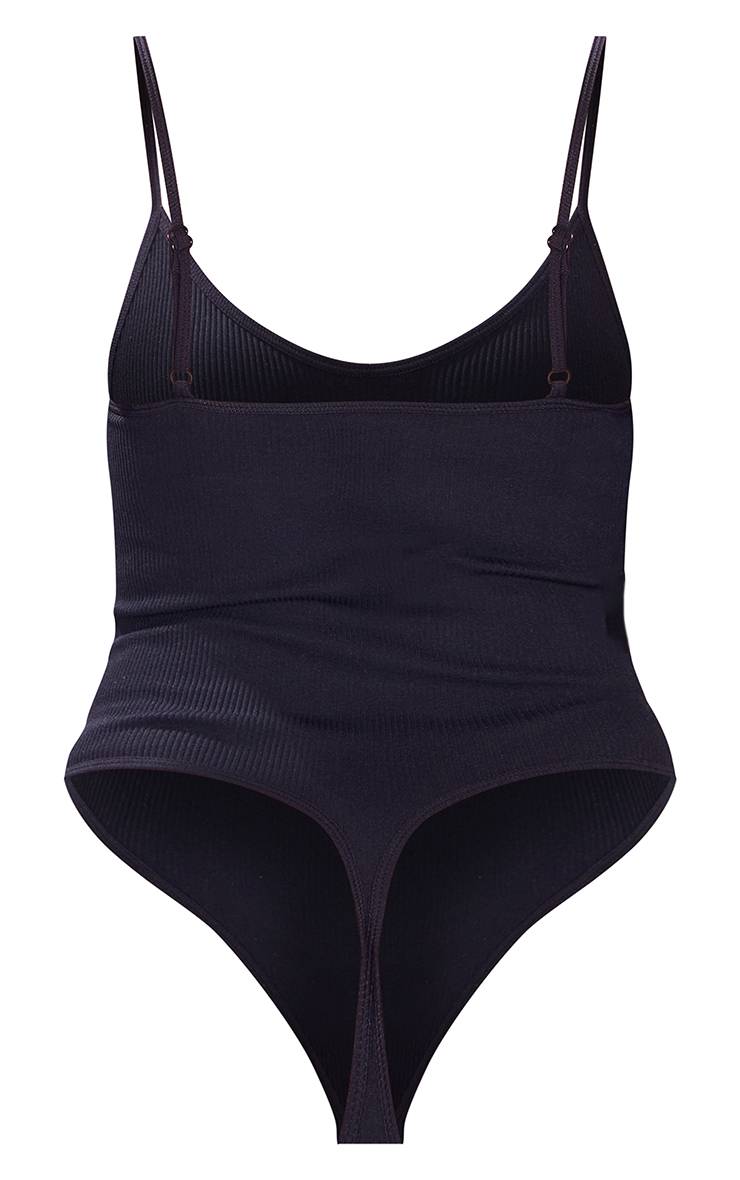 Noir Body Côtelé À Bretelles Contour