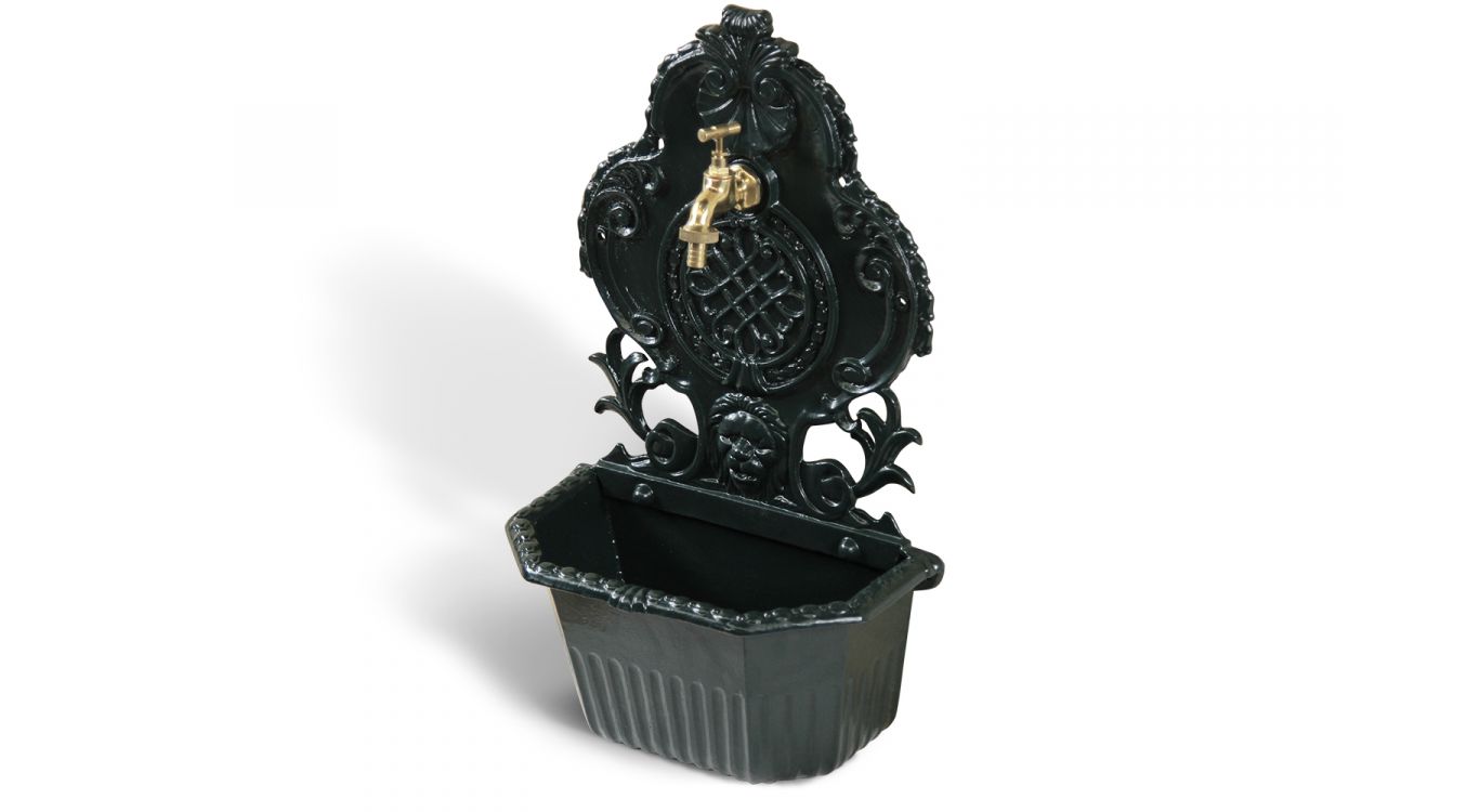 Fontaine de jardin aluminium vert 34.5x18x58.5cm