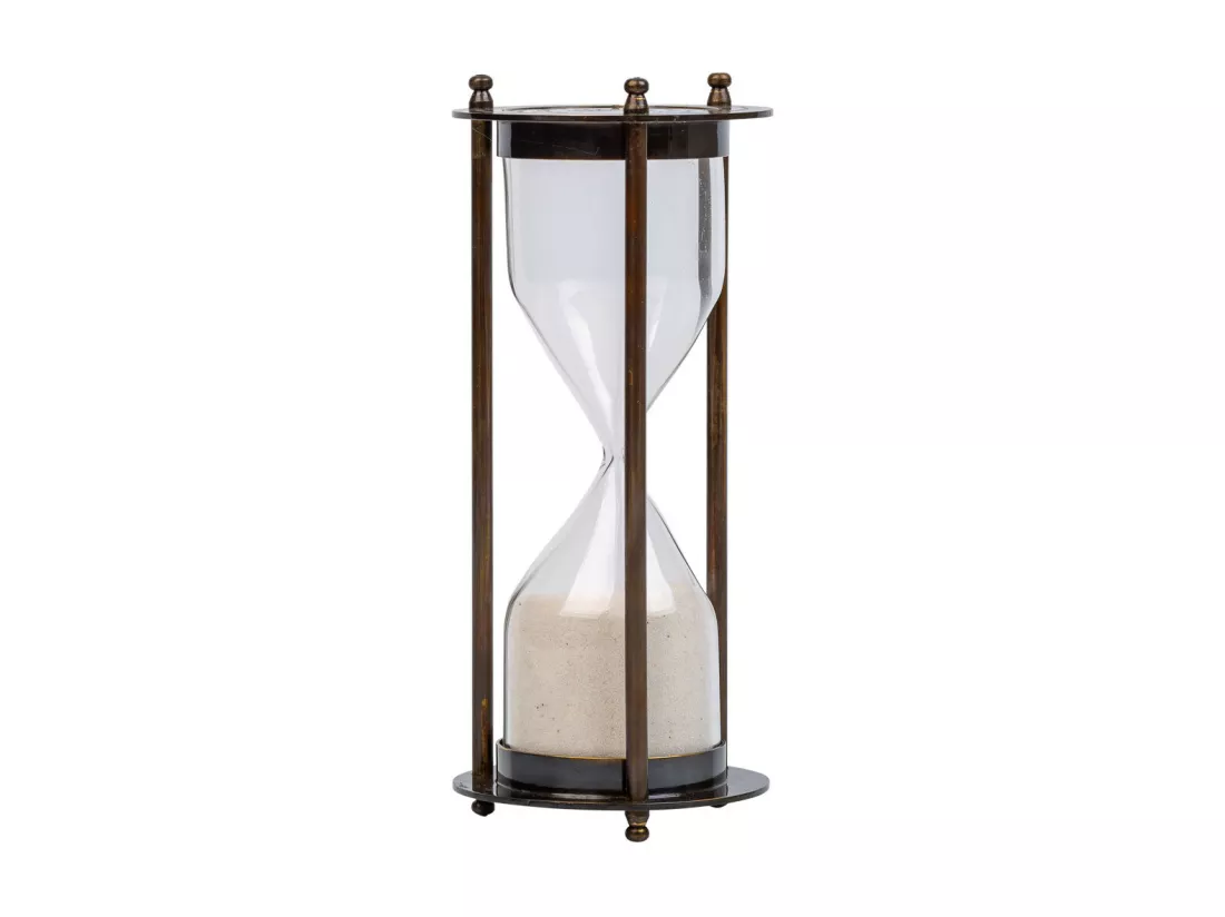 Sablier 5 minutes en métal marron d7x16h