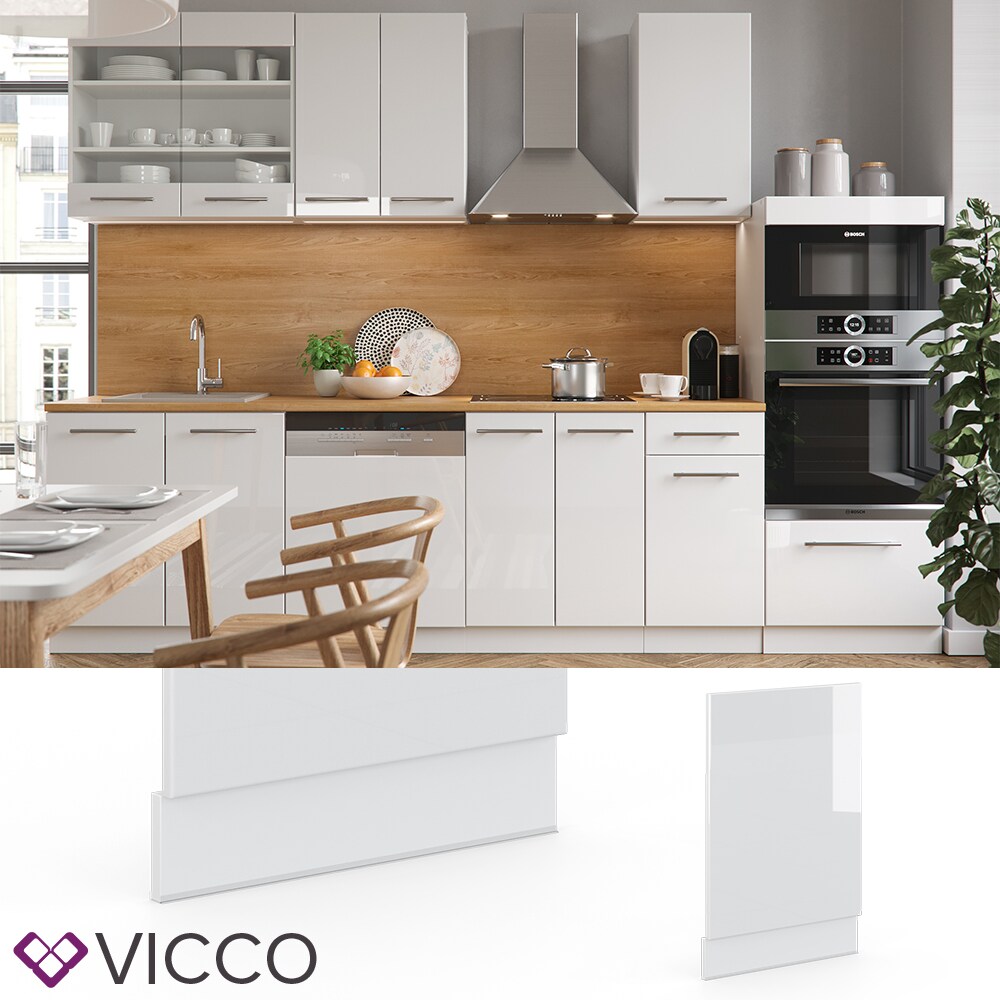 VICCO Geschirrspülerblende 45 cm Weiß Küchenzeile Unterschrank Fame