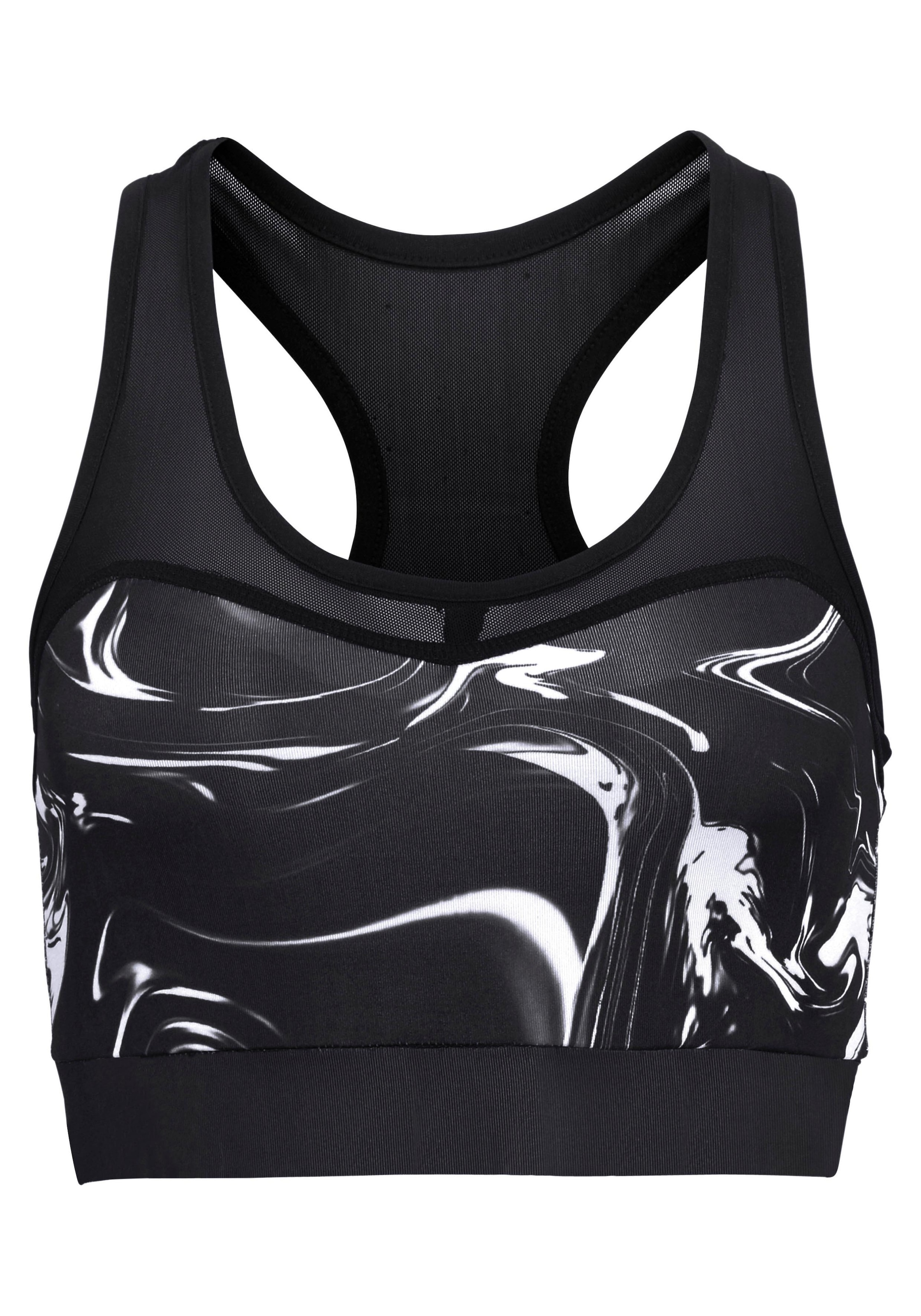 LASCANA ACTIVE Funktionsshirt »Black Marble« Sporttop mit Racerback und Mesh