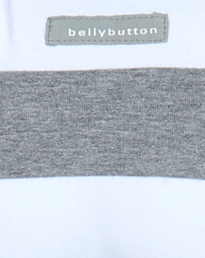 Sweat-Schlupfhose HOME gestreift in grau/weiß