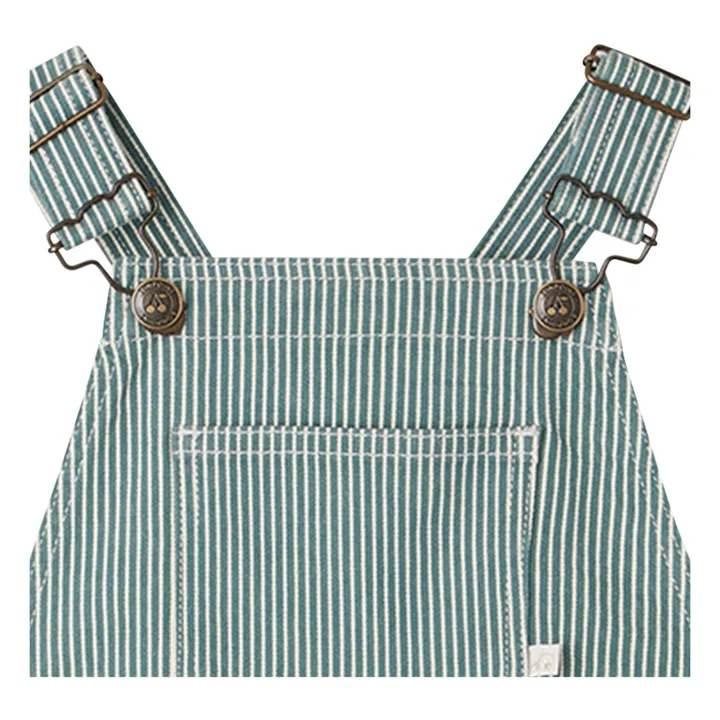 Bonpoint Salopette Denim Rayée Saga | Ecru