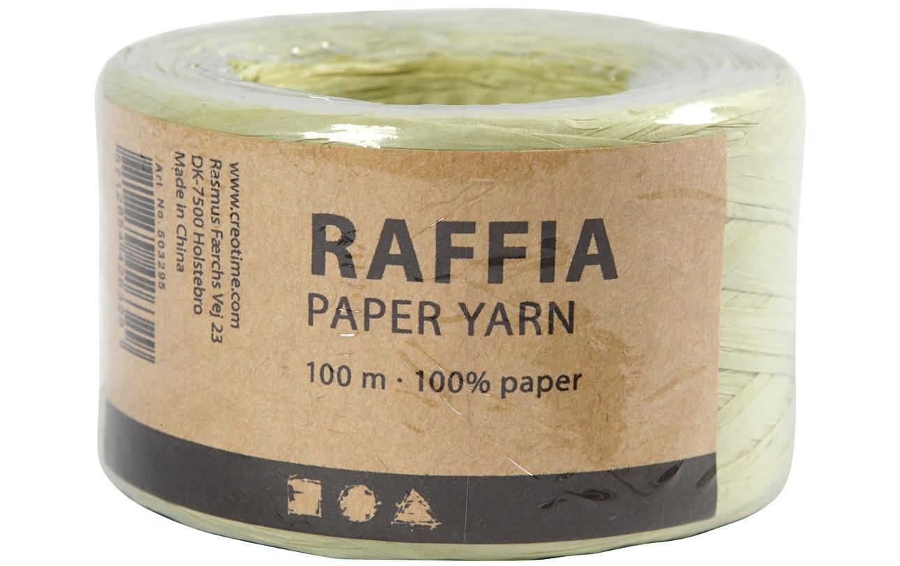 Geschenkband Raffiabast 8 mm x 100 m, HellgrünBand für Geschenke