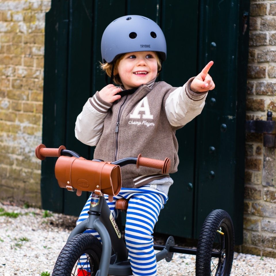 Trybike - Cykelhjelm med retrolook - Antracitgrå - XS