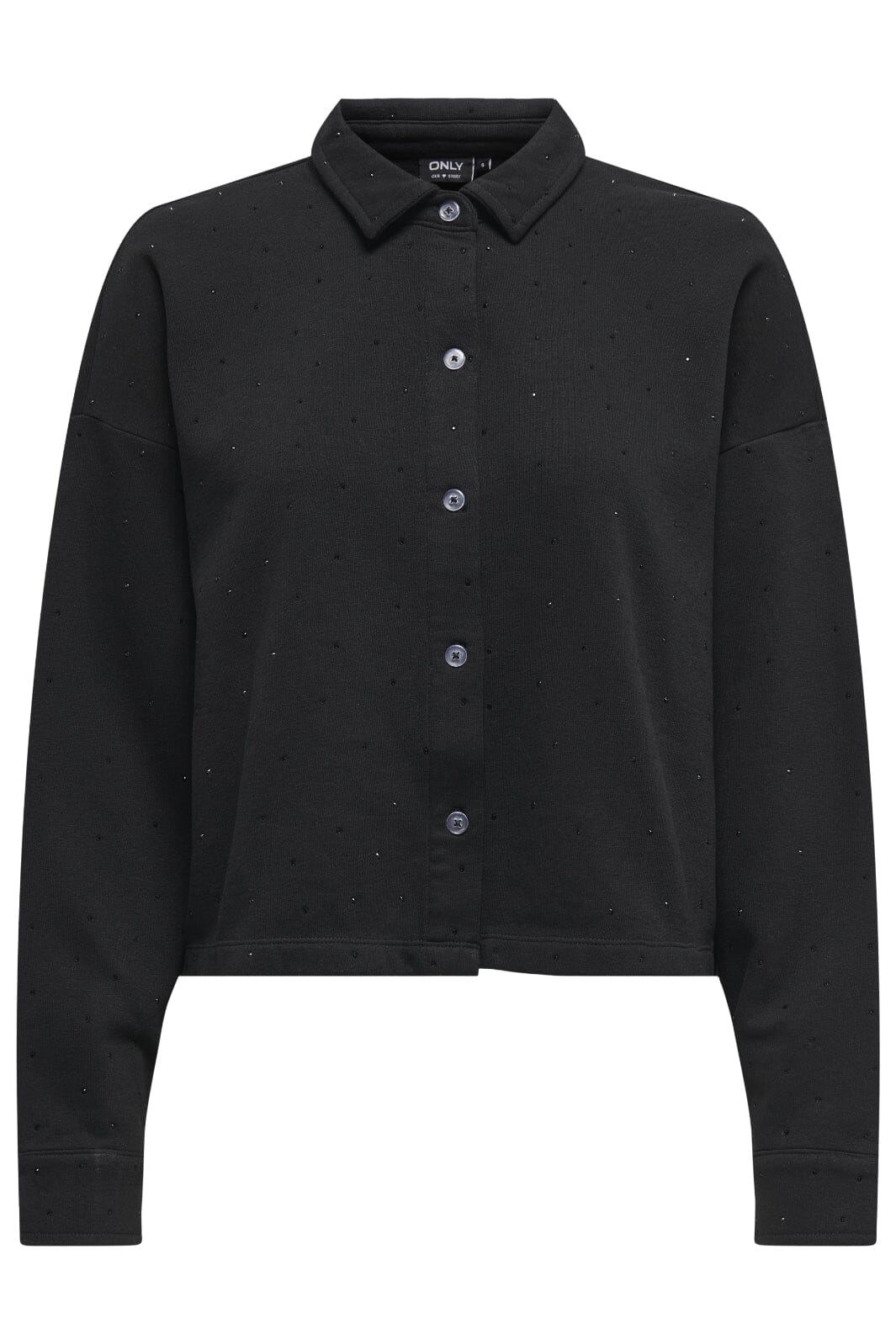 Only Onlzenna L/S Stone Polo Shirt Swt 15345894 4728637 black black rhinestones
