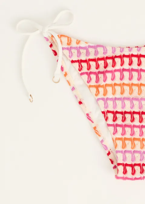Bikini broekje met crochet assorti (ASSOR)