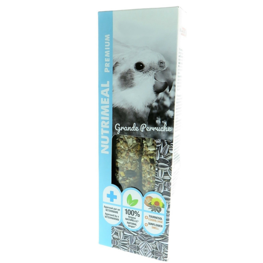 Friandises 2 sticks premium tournesol pour grande perruche , pour oiseaux