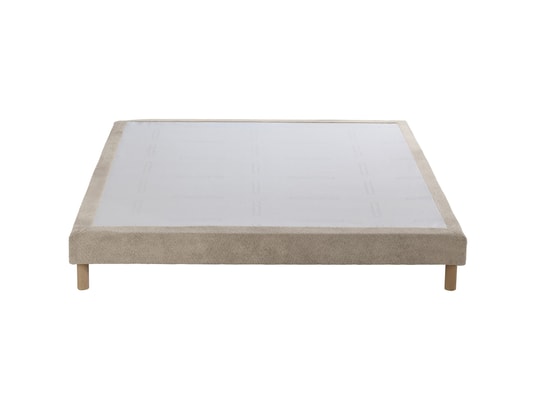 SOURCE DE REVES - Sommier 140 x 190 Sommier tapissier crème chenille bouclettes 140x190