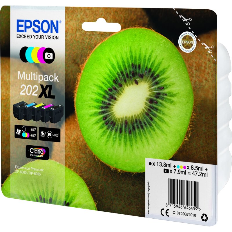 Epson Kiwi Multipack 5-colours 202XL Claria Premium Ink