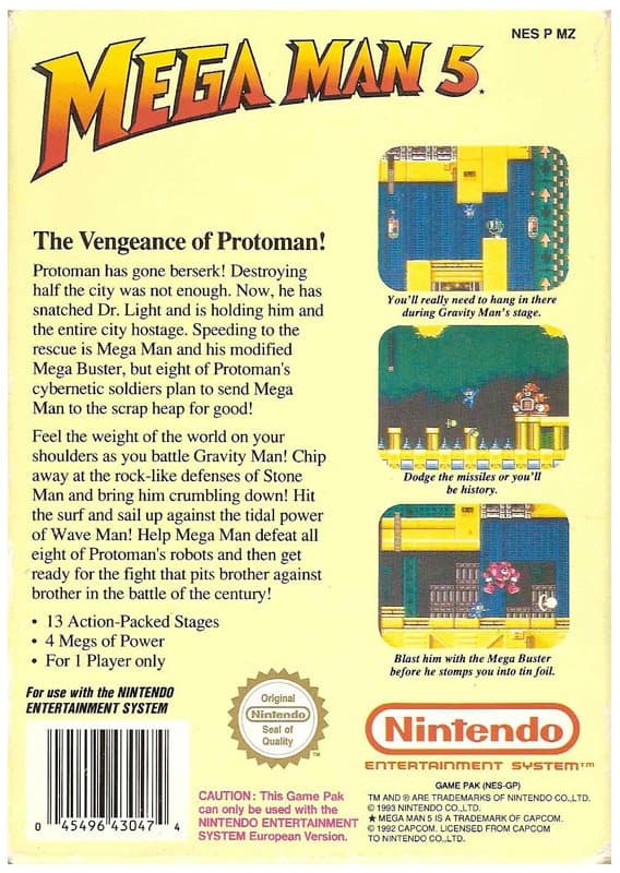 Mega Man 5 - Nintendo 8-bit/NES - PAL B/SCN - Cart Only