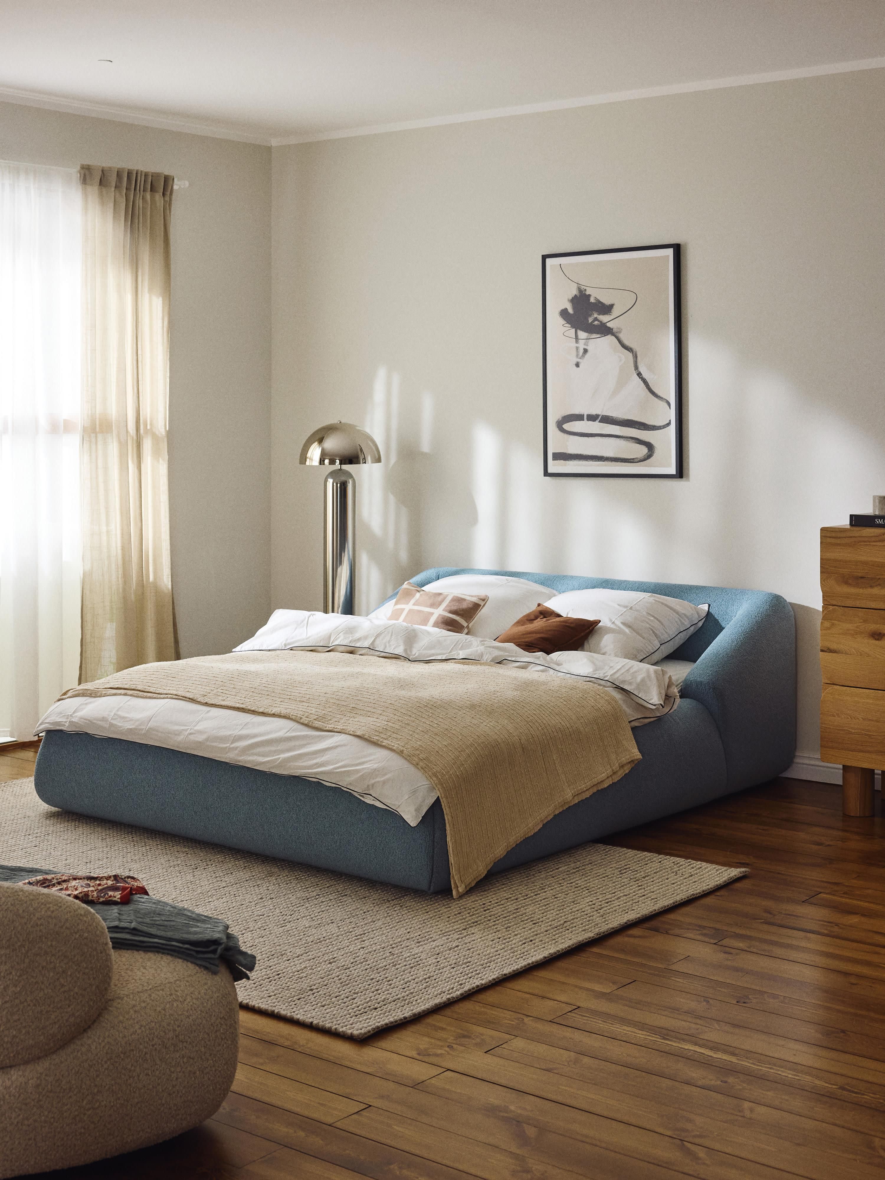 Gestoffeerd bouclé bed Sofia