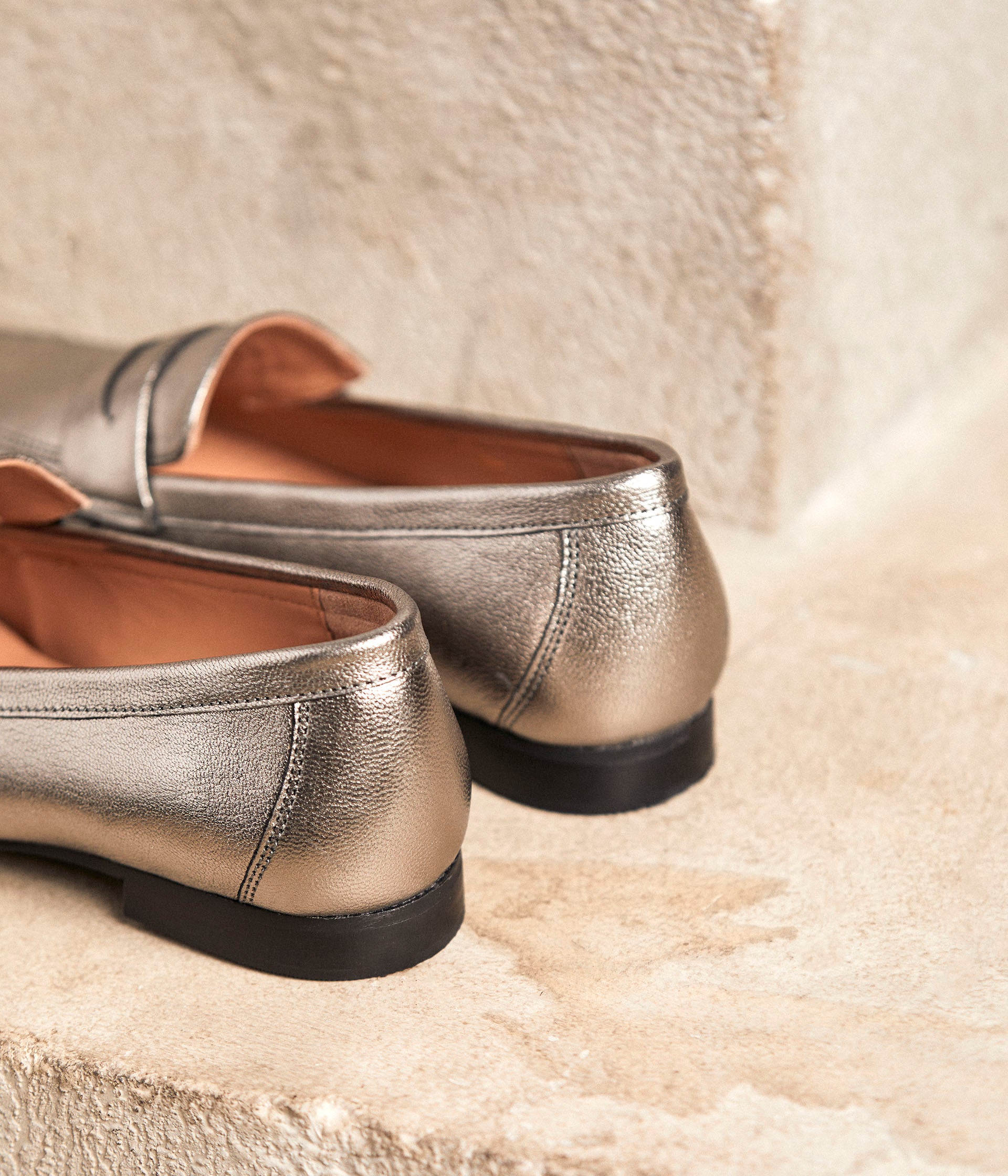 Mocassins cuir étain Jackie