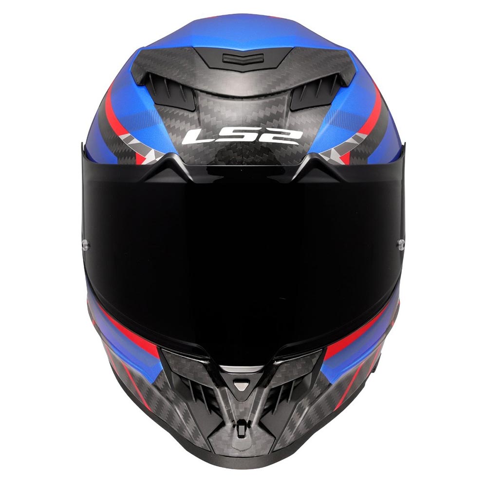 LS2 - Casque FF807 Dragon Trax Carbone / Bleu / Rouge / Brillant