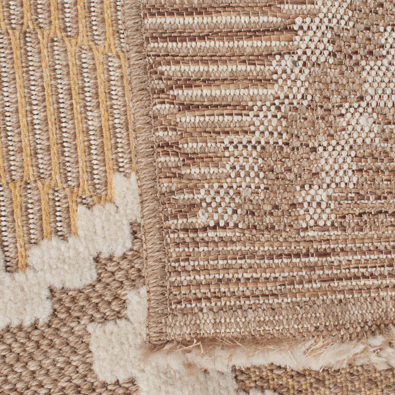 Nazar Rugs Tapis aspect jute TULUM 9054 intérieur & extérieur jaune - 60x180 cm