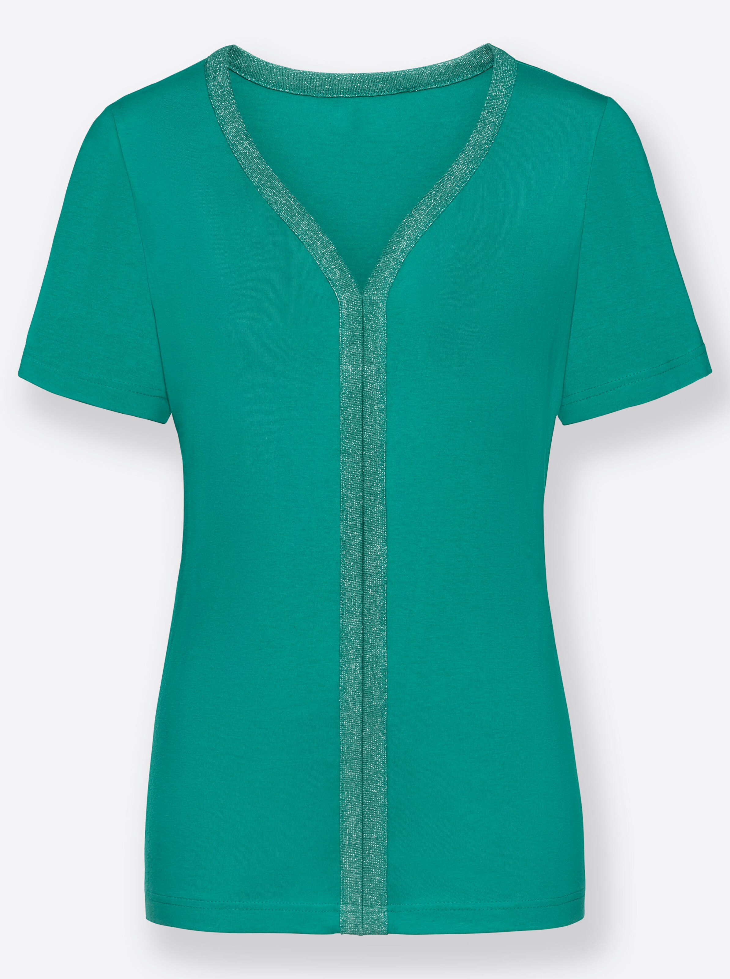 Kurzarmshirt in smaragd