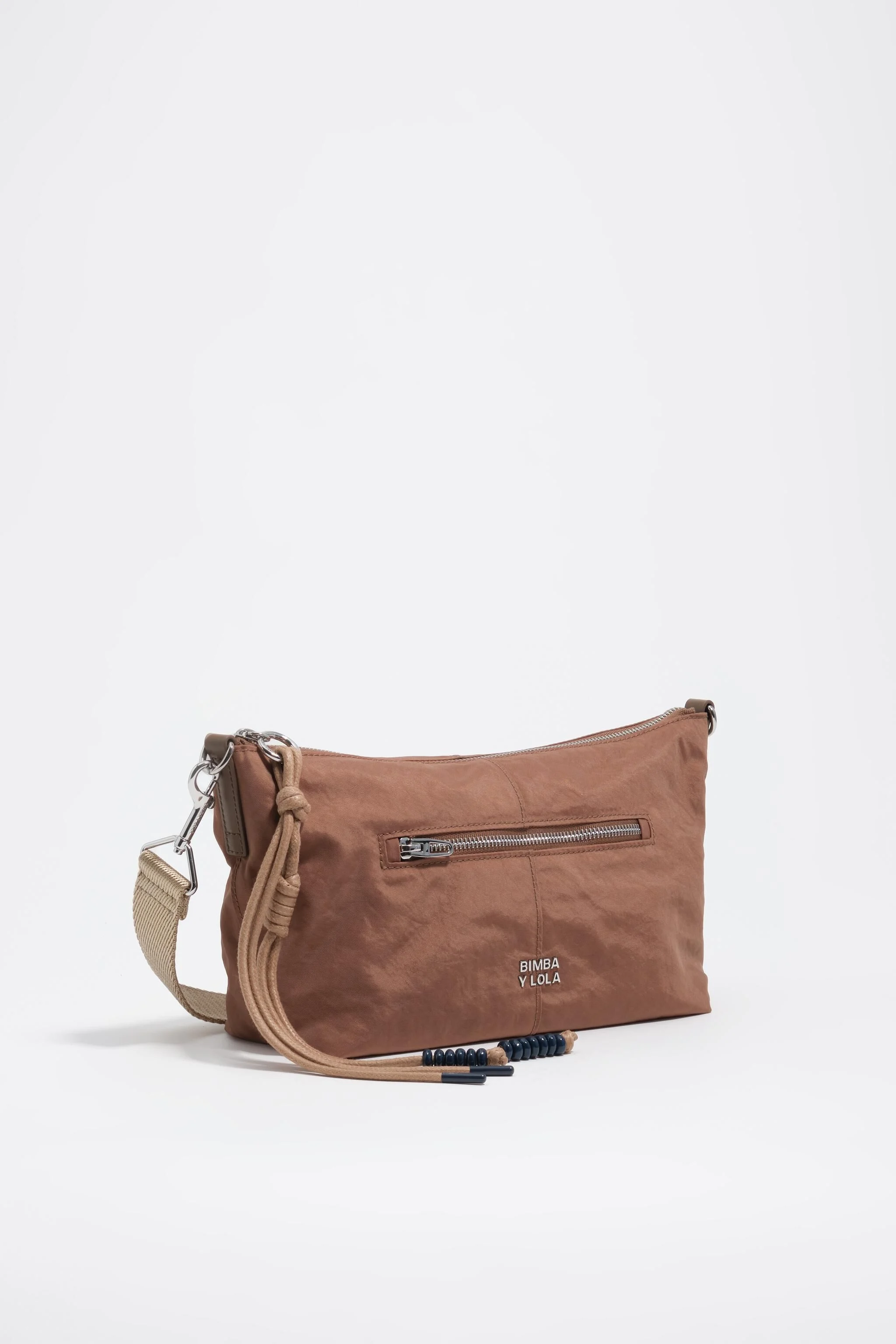 Bolsa pequena Trapecio em náilon bege