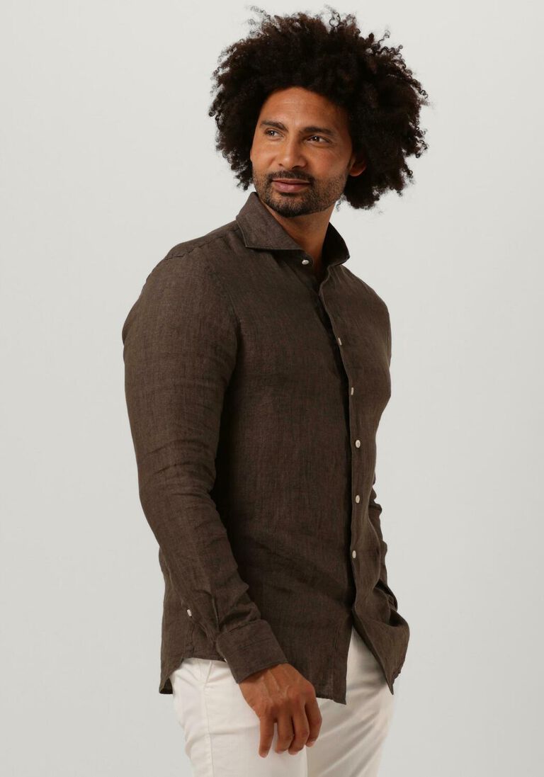 PROFUOMO bruine profuomo casual overhemd ppuh10026