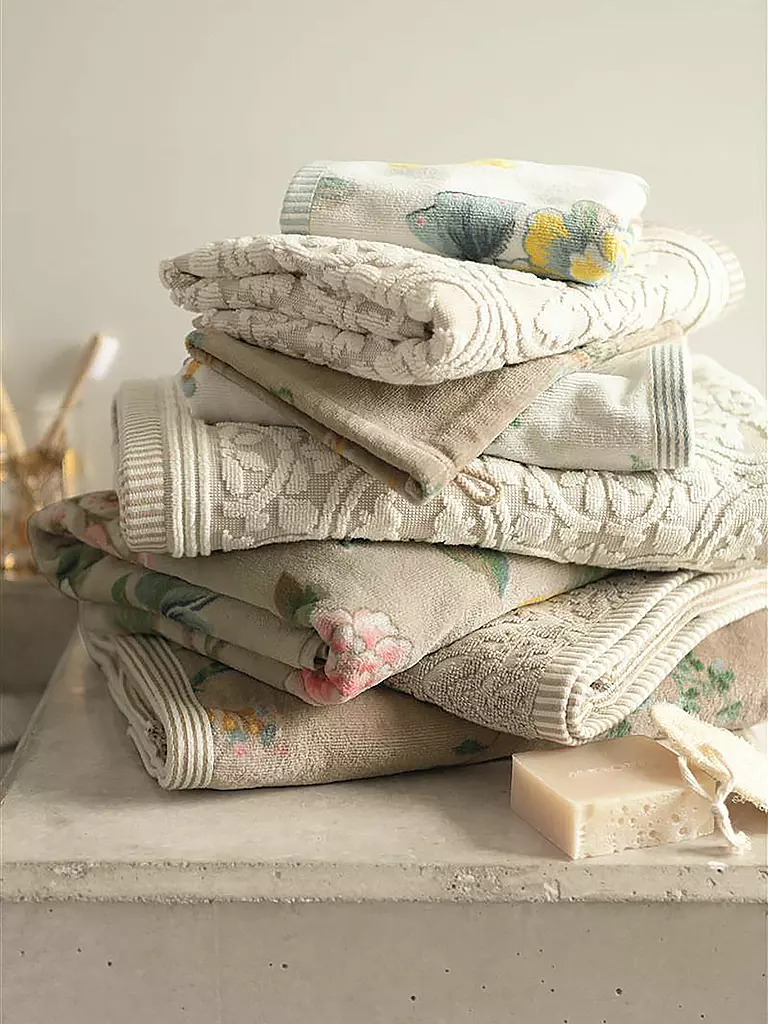 PIP STUDIO Gästetuch LES FLEURS 30x50cm Khaki hellbraun
