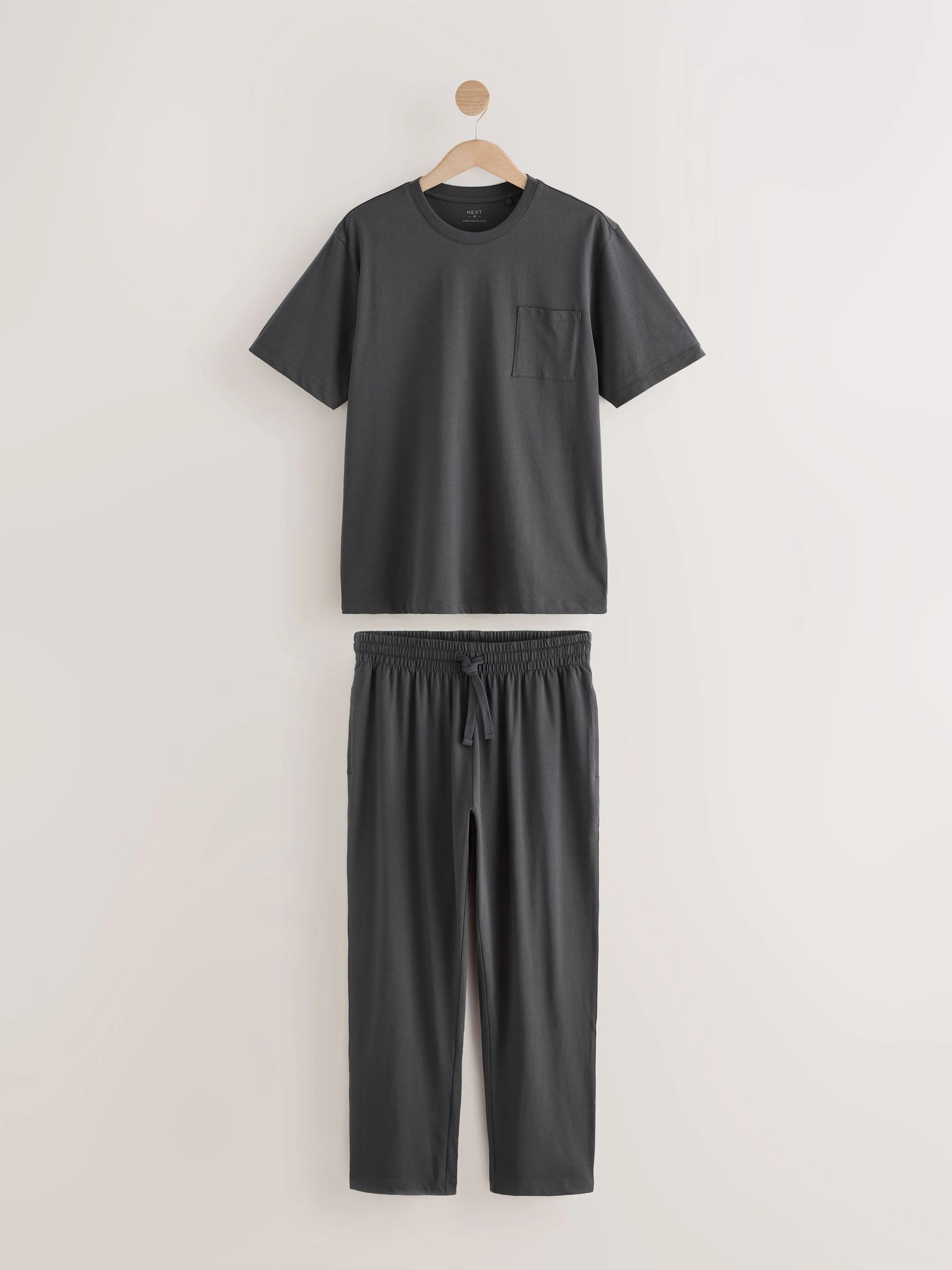 Leisteen grijs - Lange jersey pyjama