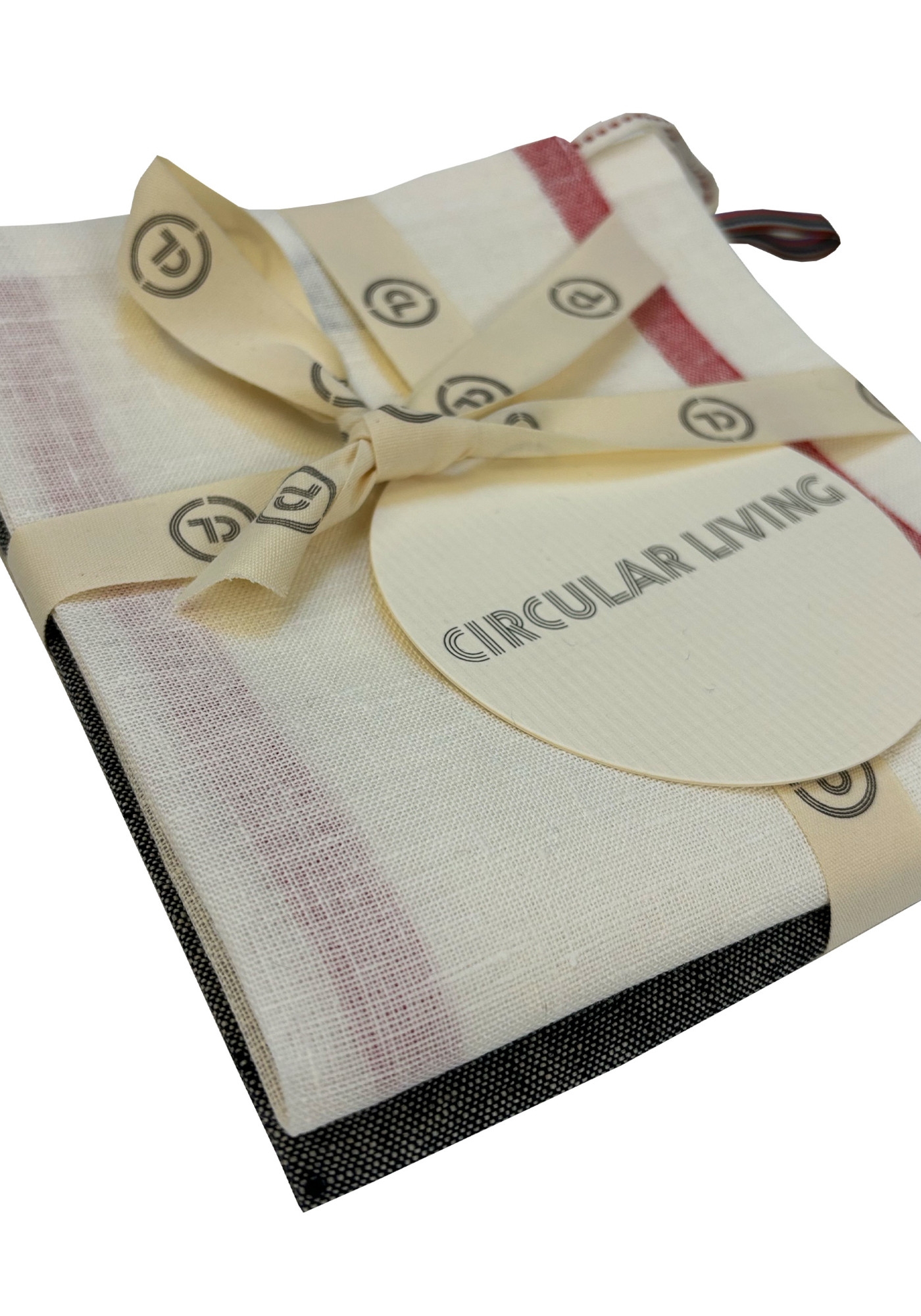 Circular Living 2er-Set Leinen-Küchentücher Weiss-Denim