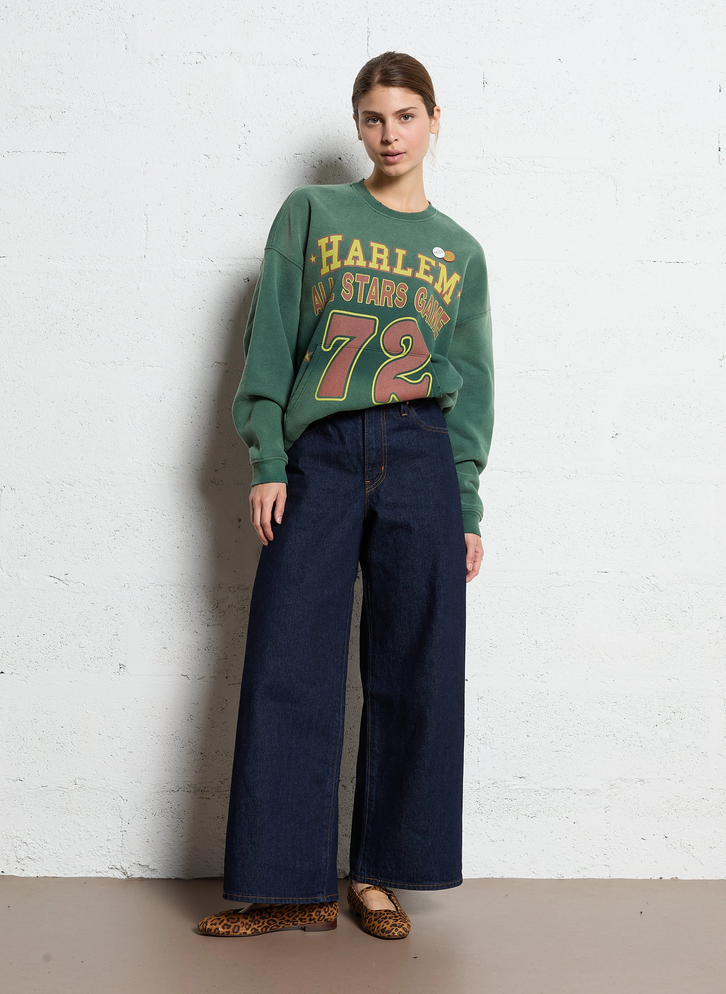 PIPER HARLEM - Sweat ample en coton mélangé | Vert