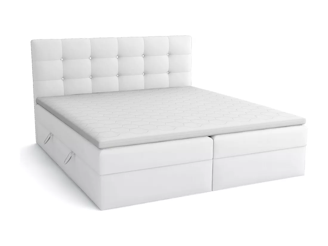 LIT BOXSPRING avec surmatelas Elegante 180x200 cm, blanc
