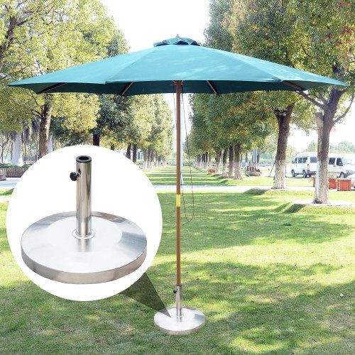 Base prateada para guarda-sol de exterior