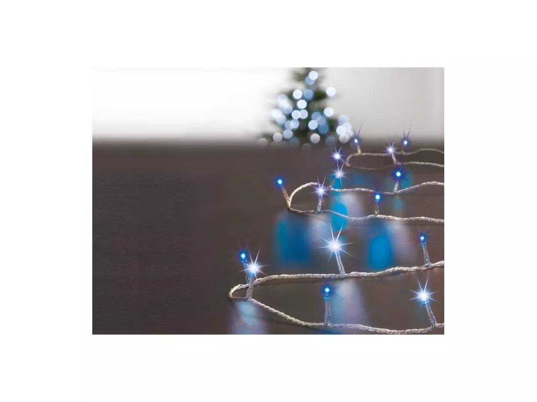 Guirlande Lumineuse Extérieur 30 m 300 LED Blanc froid et Bleu 8 jeux de lumière