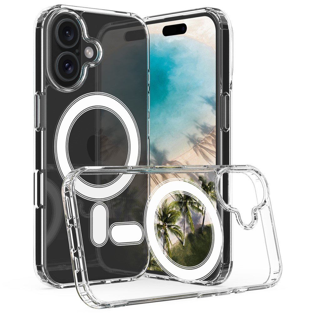 iPhone 16 MagSafe Hybrid Hülle TPU Bumper Acryl Rückseite Air Cushion Fallschutz - Transparent