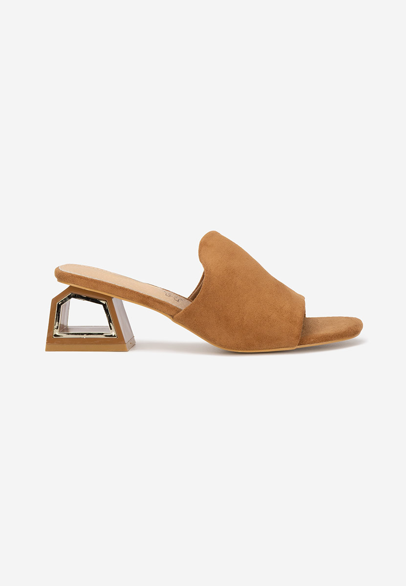 Mules à talon épais bruns Alesandria