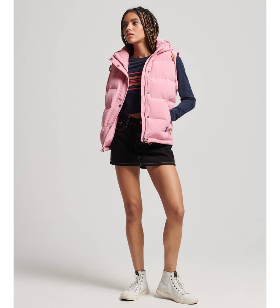 Colete com capuz Superdry Vintage Everest rosa