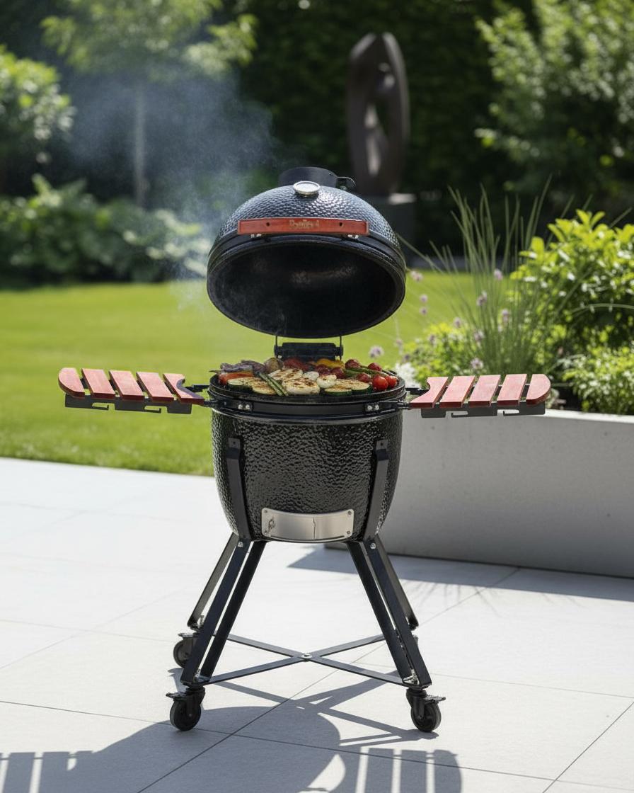 Houtskoolgrill voor buiten KAMADO Keramiek Zwart