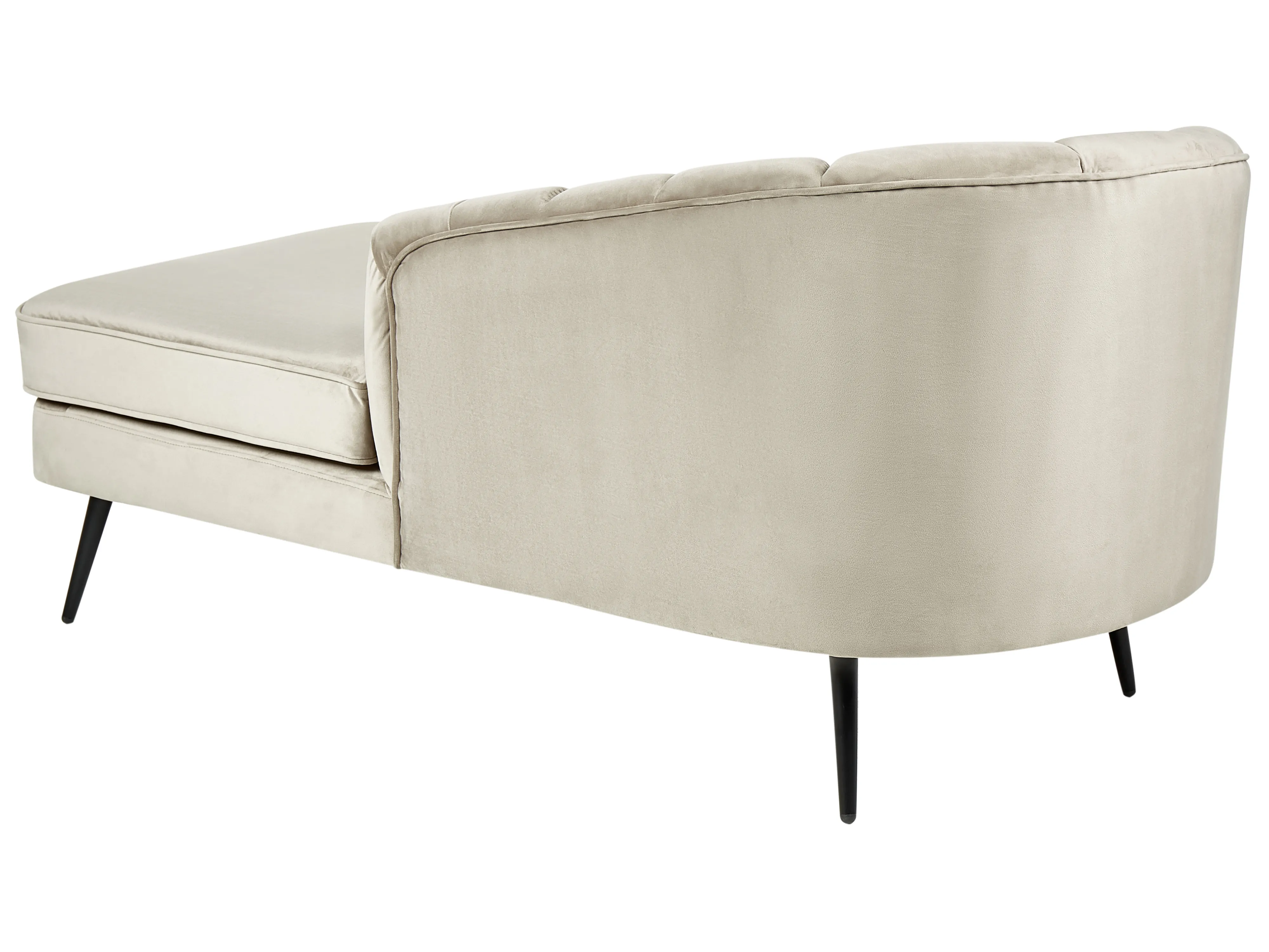 Linkszijdige chaise longue ALLIER Fluweel Beige