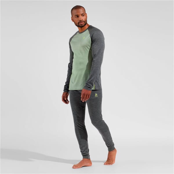 Collant thermique ODLO NATURAL PERFORMANCE PW 150 BL BOTTOM LONG DARK GREY MELANGE/SHARP GREEN