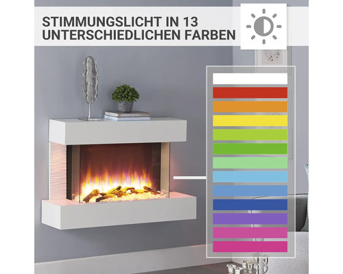 Elektrische haard Balderia Aidan wit 2000 watt incl. afstandsbediening